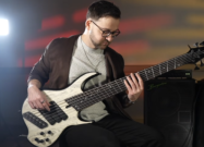 Jacob Umansky performing with his Sol Signature multi-string bass during an Intervals 'Lacuna' playthrough