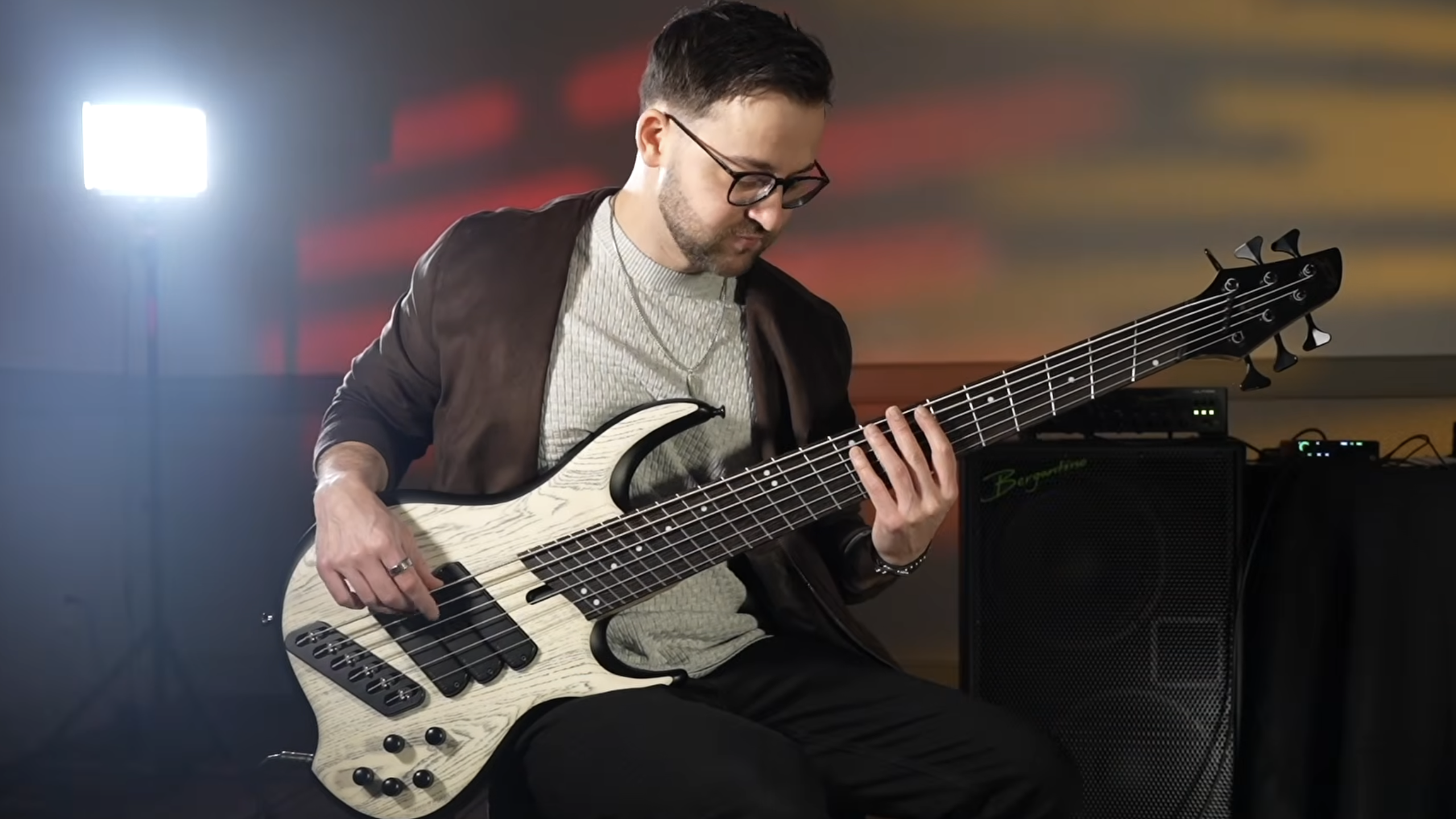 Jacob Umansky performing with his Sol Signature multi-string bass during an Intervals 'Lacuna' playthrough