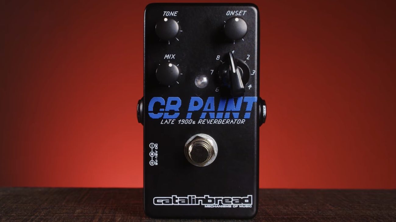Catalinbread CB Paint digital reverb guitar pedal with tone, mix, and onset controls.