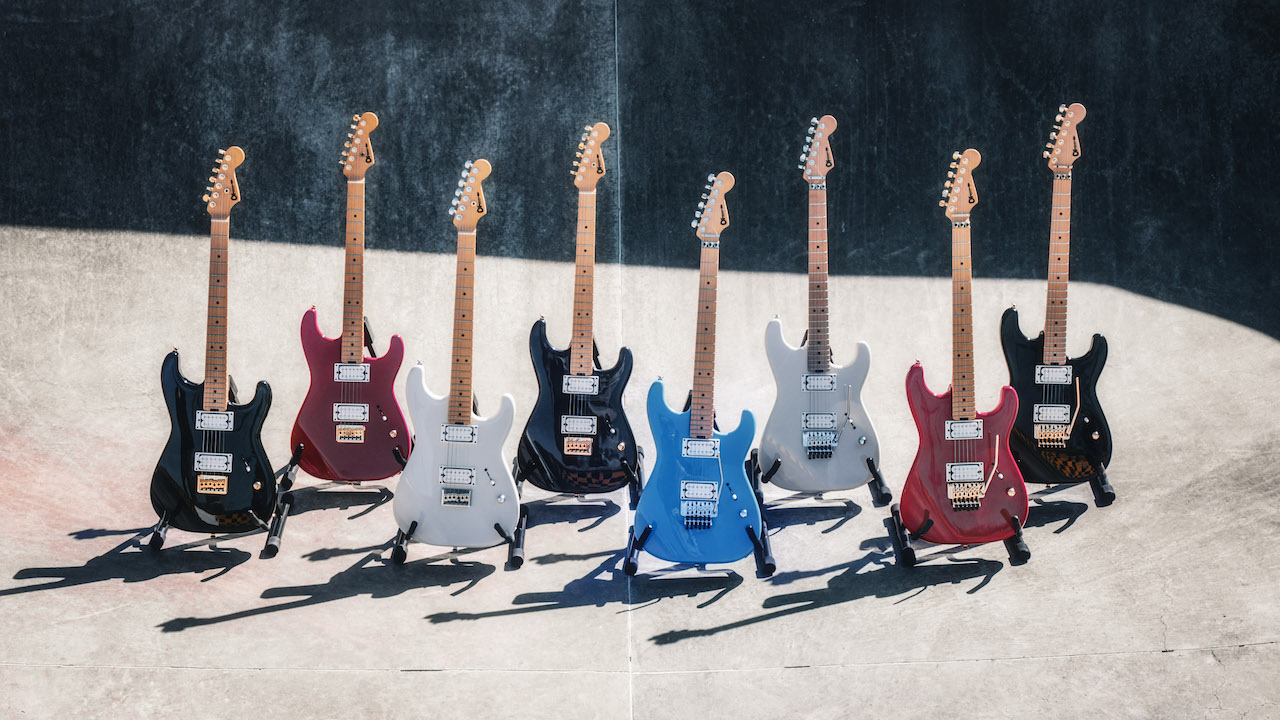 A group shot of the Charvel American Neo-Classic San Dimas series