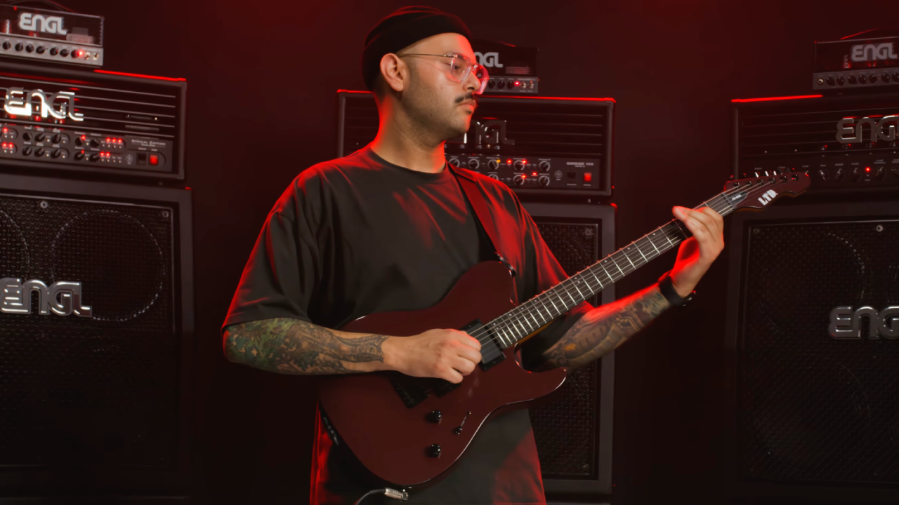 A photo of Rodney Dudum demoing the LTD TH-400