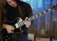 A photo of Doug Weiand playing the Epiphone Les Paul Prophecy in Aged Jet Black Metallic