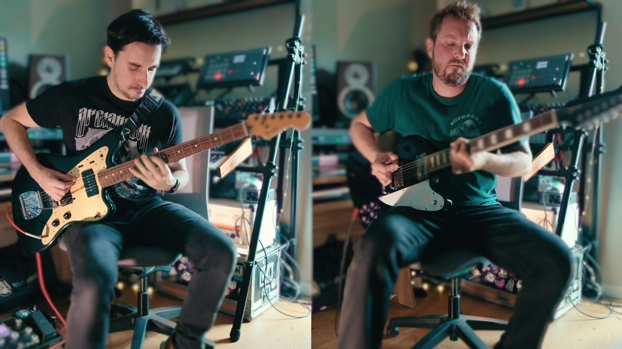 A photo of Lost In Kyiv guitarists Dimitri Denat and Maxime Ingrand