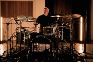A photo of periphery drummer matt halpern playing meinl cymbals.