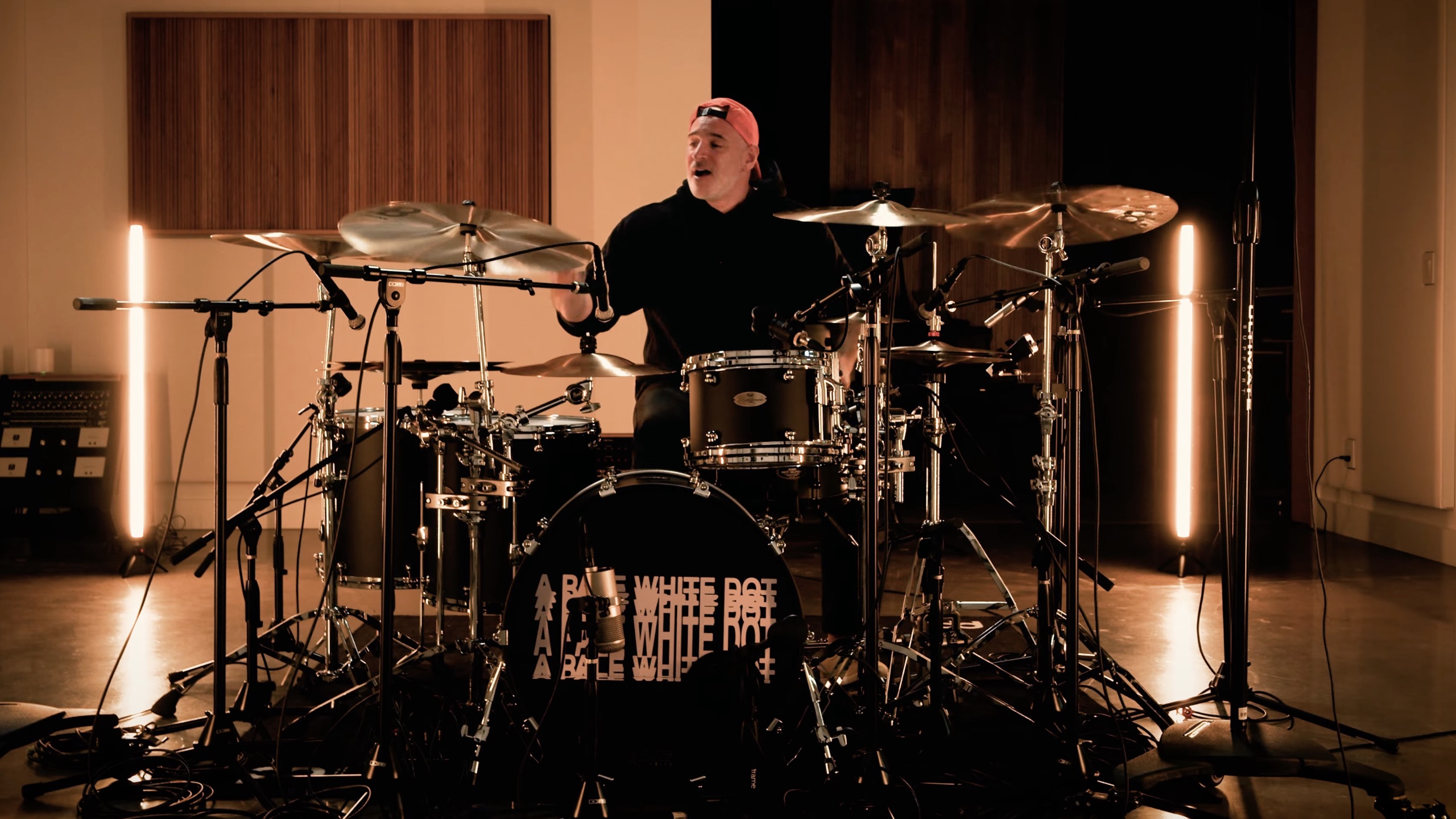 A photo of periphery drummer matt halpern playing meinl cymbals.