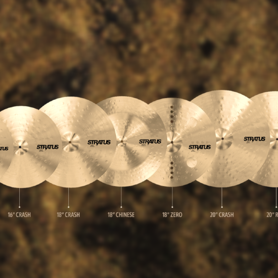 A photo of the Sabian Cymbals STRATUS Dry collection