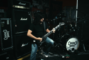 A photo of Ethan Kahn of Chained Saint performing 