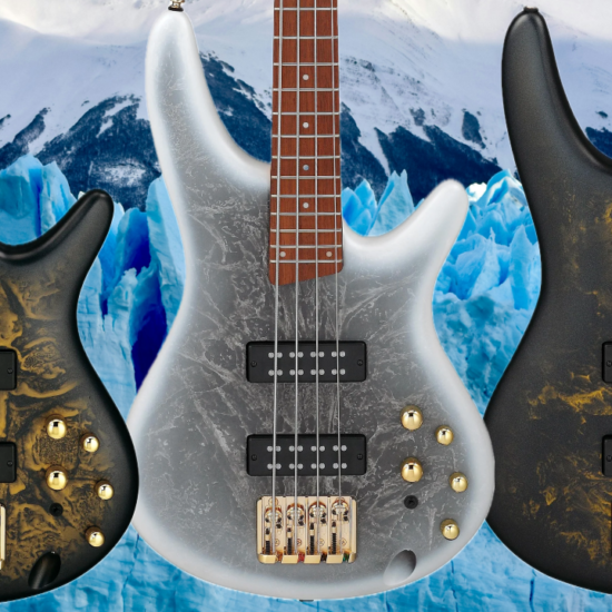 A group photo of the Ibanez SR Standard basses