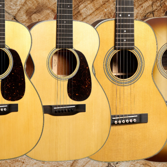 A photo of the the 5-28 Terz, OM-35 Inception, Custom Shop 0-18, and Custom Shop 0-28