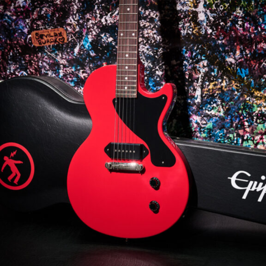 A photo of the Epiphone Billie Joe Armstrong Les Paul Junior