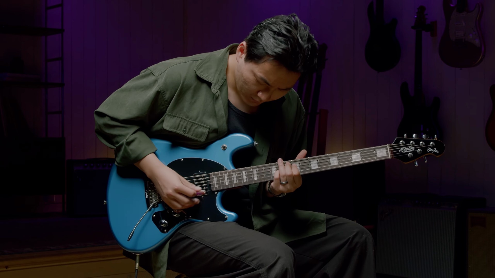 A photo of the StingRay Baritone being demoed by David Kim